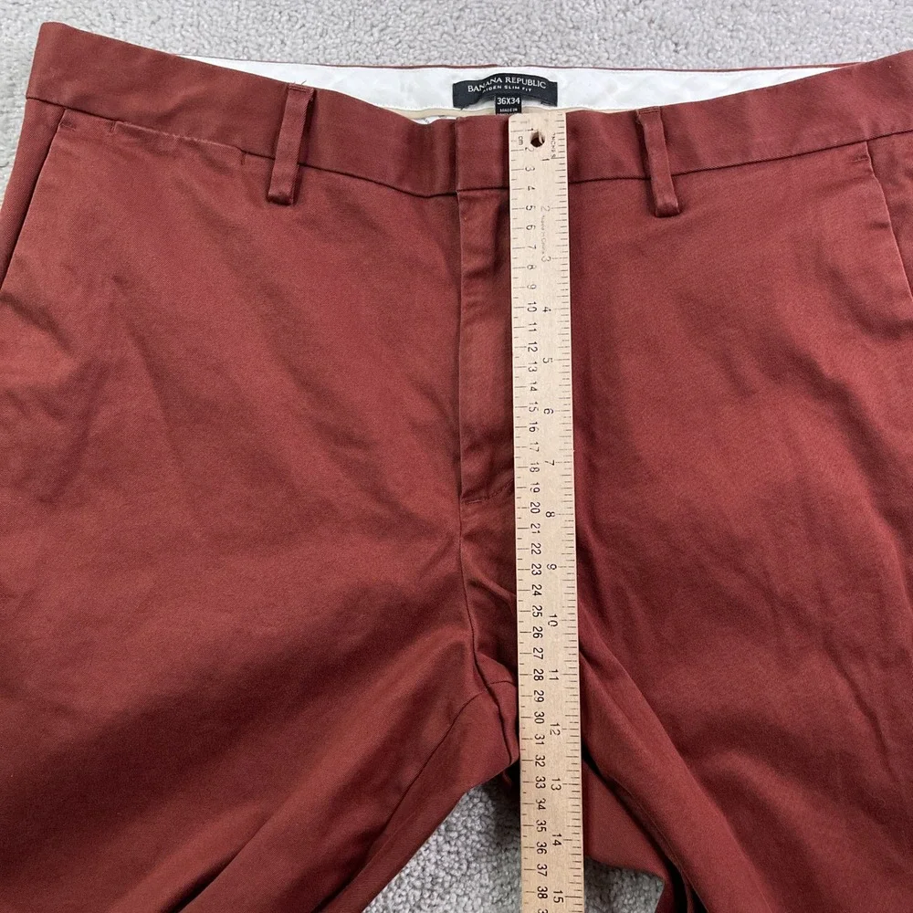 Banana Republic Pants Mens 36x34 Brown Aiden Slim Fit Rapid‎ Movement Chino